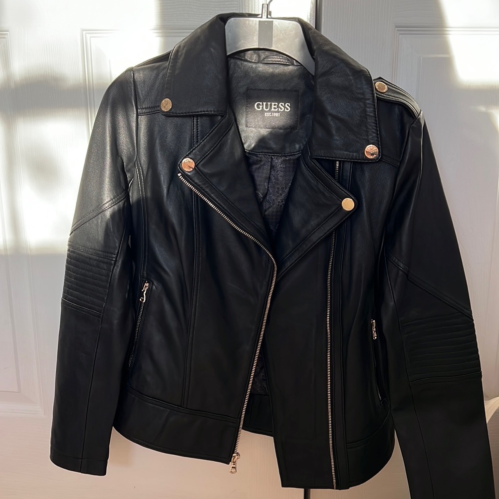Black leather jacket